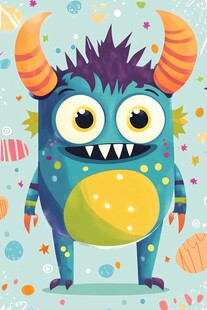 可爱小怪兽插画形象