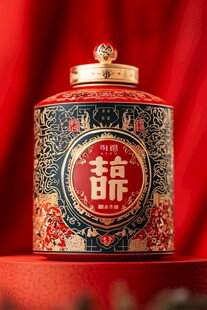 喜庆中式风囍字陶瓷酒坛