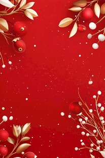 红色圣诞风节日装饰背景