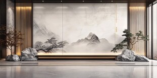 中式山水禅意玄关设计