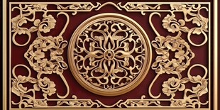 中式金纹雕花精致装饰板