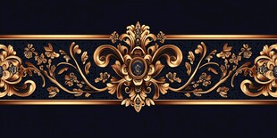 欧式金色奢华花纹装饰带