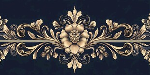 金色奢华花卉装饰纹样