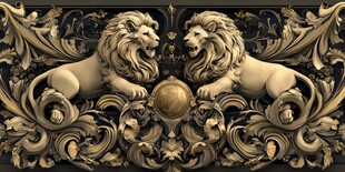 双狮浮雕 奢华装饰艺术