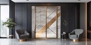 现代轻奢风室内门与座椅