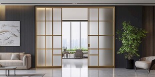 现代简约风客厅移门设计