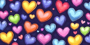 多彩爱心图案背景