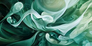 梦幻绿调流体艺术图案