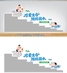 预防溺水楼梯文化墙