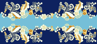 蓝底精美花纹图案设计