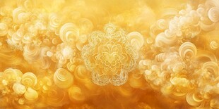 金色梦幻花朵背景纹理图