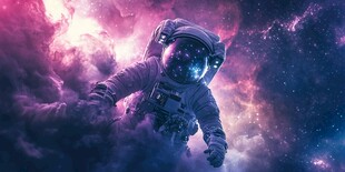 遨游梦幻星空的宇航员