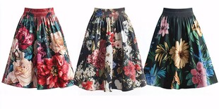 三条印花半身裙展示