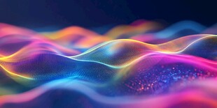 梦幻彩色波浪数字艺术图景