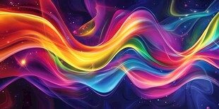 梦幻炫彩流动波纹背景图