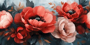 艳丽花卉绽放画面