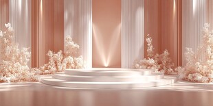 浪漫粉色系婚礼舞台场景