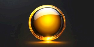 金色炫光圆形立体玻璃球