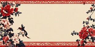 中式花鸟边框背景图