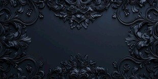 黑色浮雕花纹背景图案