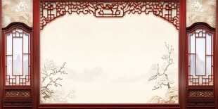 中式古典屏风背景图
