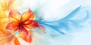 梦幻绚丽花朵抽象艺术图