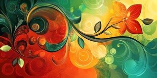 绚丽花卉动感抽象背景图