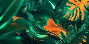 奇幻绿植流体艺术图景