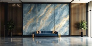 现代奢华大理石墙面休息区