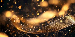 金色流光背景梦幻粒子效果