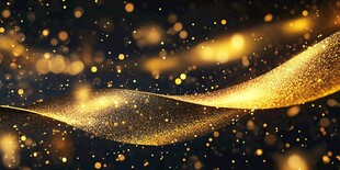 金色流光粒子背景特效