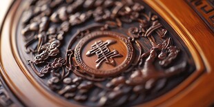 中式木雕盘 精美福寿纹饰