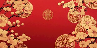 喜庆中国风 梅花与吉祥纹