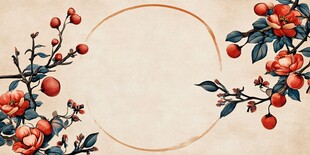中式花卉边框背景图