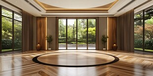 现代宽敞室内与户外景观相连