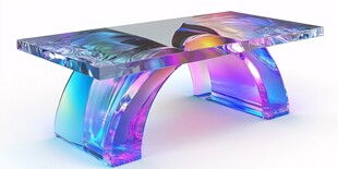 梦幻炫彩透明弧形创意桌