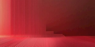 红色立体条纹极简空间