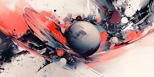 抽象笔触中的地球意象