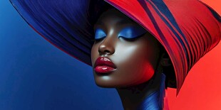 时尚帽饰下的魅力女性