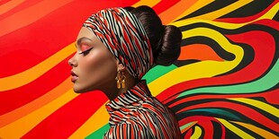 非洲风情装扮的优雅女性