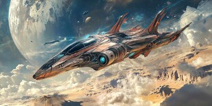 星际飞船穿梭浩瀚宇宙