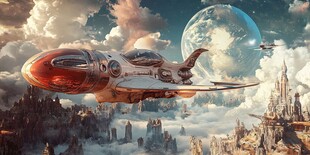 星际飞船穿梭奇幻外星世界