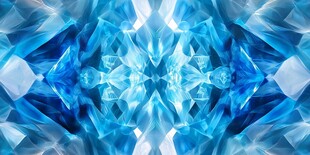梦幻蓝色冰晶几何图案