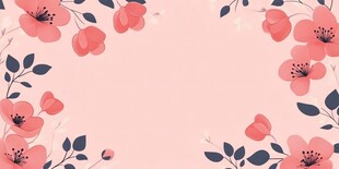 粉色花卉边框背景图
