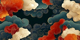 中式云纹图案 典雅国风元素