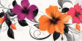 多彩花卉图案装饰背景