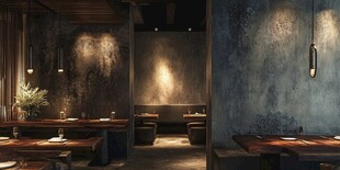 复古风质感餐厅室内场景