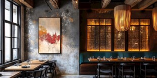 工业风餐厅的艺术氛围空间