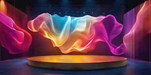 梦幻多彩舞台抽象艺术场景