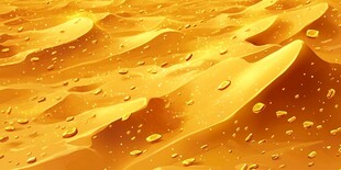 金色沙丘上的晶莹水滴